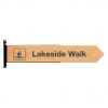 Trail sign with bracket, oak - 11,5 x 70 cm