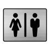 Toilet door sign - "Ladies/gents" silver