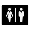Toilet door sign - "Ladies/Gents" black