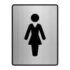 Toilet door sign - "Ladies" silver