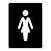 Toilet door sign - "Ladies" black