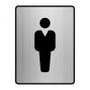 Toilet door sign - "Gents" silver