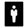 Toilet door sign - "Gents" black