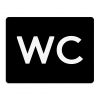 Toilet door sign - "WC" black