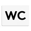 Toilet door sign - "WC" white