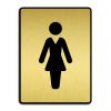 Dörrskylt för toalett - damfigur guld