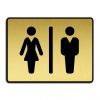 Toilet door sign - "Ladies/gents" gold