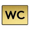 Toilet door sign - "WC" gold