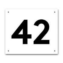 House number sign - 18 x 21 cm, plain