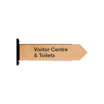 Trail sign with bracket, oak - 11,5 x 50 cm