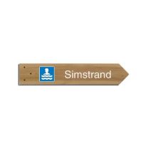Trail sign with optional symbols - 11,5 x 60 cm