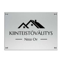 Business sign in aluminium - Standoff mounts 35 x 25 cm