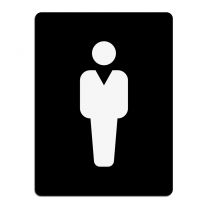 Toilet door sign - "Gents" black