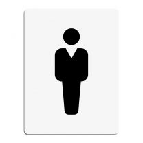 Toilet door sign - "Gents" white