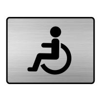 Toilet door sign - "Accessible toilet" silver