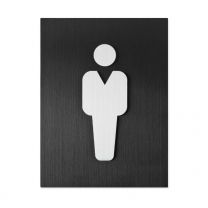 Toilet door sign, Gents, embossed pictogram