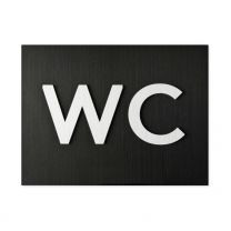 Toilet door sign, WC, embossed pictogram 15 x 11,5 cm