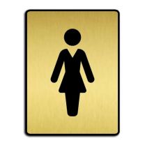 Toilet door sign - "Ladies" gold