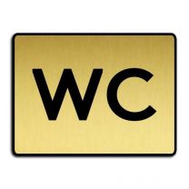 Toilet door sign - "WC" gold