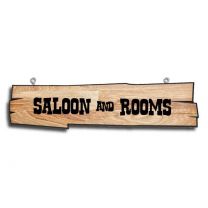 Wooden sign "Wild West" - 14 x 58 cm