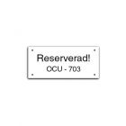 Allmän informationsskylt - 8 x 18 cm vit plast