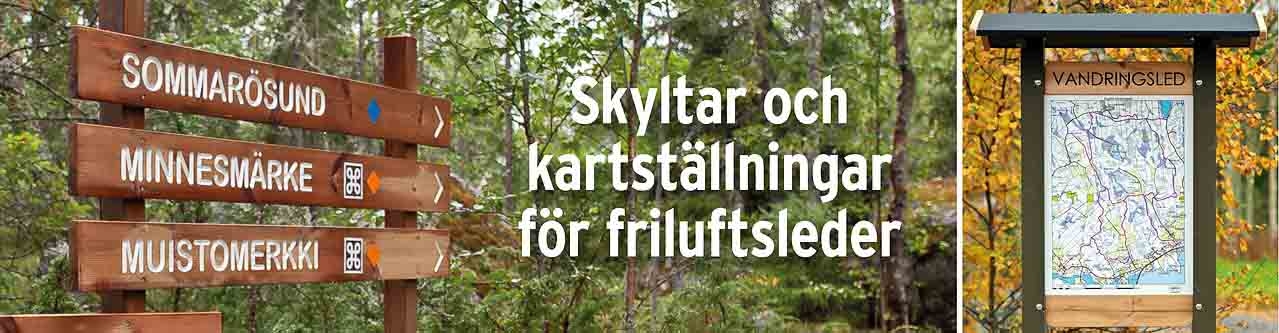 skyltar vandringsled