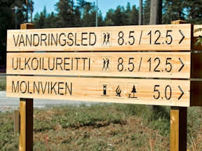 Skyltar för vandringsled